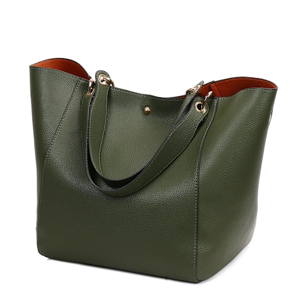 Luksus Læder Skuldertasker til Kvinder 2021 Top-Handle Crossbody Tasker til Kvinder Store Kapacitet Håndtasker og Punge army green