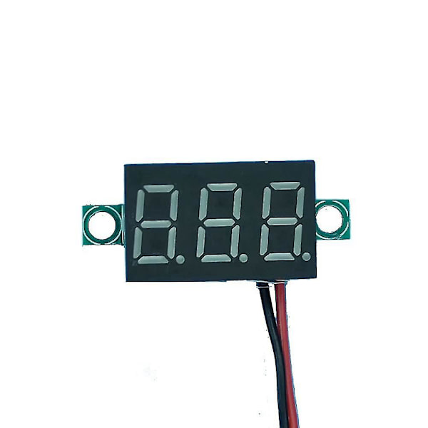 9 stk. Volta-måler 2-tråds 0-32v med 3-cifret panel LED-display panelmontering bilcykelbatteri