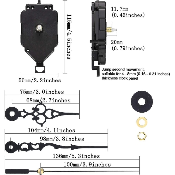 Heilurikelloliike Quartz DIY -liikepakkaukset Vaihtoheilurikelloliikemekanismiwanan