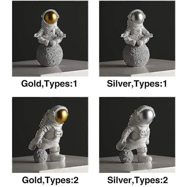 Astronaut Figurine Skulptur Rymdman Staty Skrivbordstillbehör Barn Pojkar