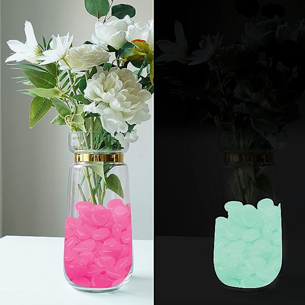 Glow in the Dark Rocks 300 st rosa glödstenar, lysande stenar för akvarium