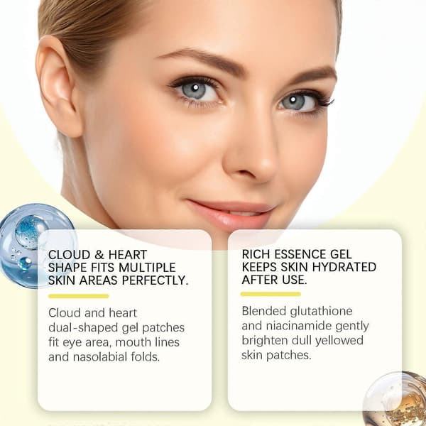 Glutation Dark Spot Serum Patch för Ansiktet, Ojämn Hudton & Lysterförstärkare, 30 Ark 2pcs
