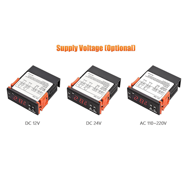 Digitaalinen lämpötilan säädin STC-1000 Älykäs lämpötilan säädin AC 110~220V Jääkaapin termostaatti Tukee lämmitystä/jäähdytystä/lämpötilan korjausta