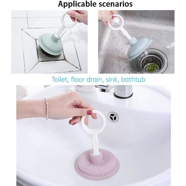 Diskbänkskolv, Minihandavloppskolv, Små kraftpumpshjälpare för att ta bort täppa verktyg för att ta bort täppa för badrum, kök, handfat, badkar och duschar (rosa, 4,13 tum×)