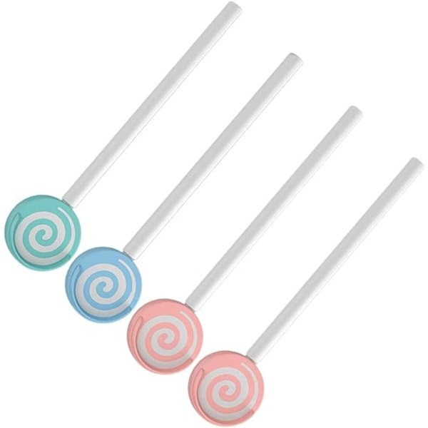 4 stk. Tungerenser slikkepindform Tungeskraber Oral rengøringsværktøj til småbørn (himmelblå og lysegrøn for hver 1 stk. Lyserød til 2 stk.)