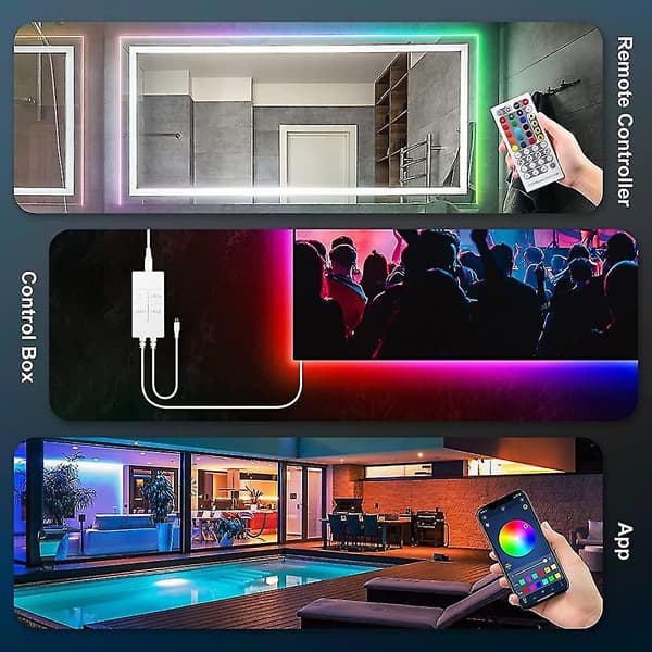 Led-stripe 5m Bluetooth. Smd 5050 Led-striper. Musikalske Rgb-striper. App-kontroll