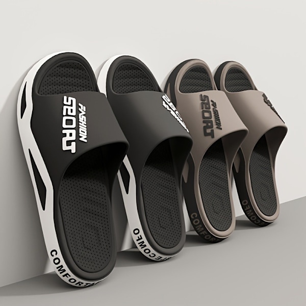 Herre Ultra Soft Slides Skridsikre Lette Slippers Åben Tå Sko Indendørs Udendørs Strand Bruser Verde 40-41