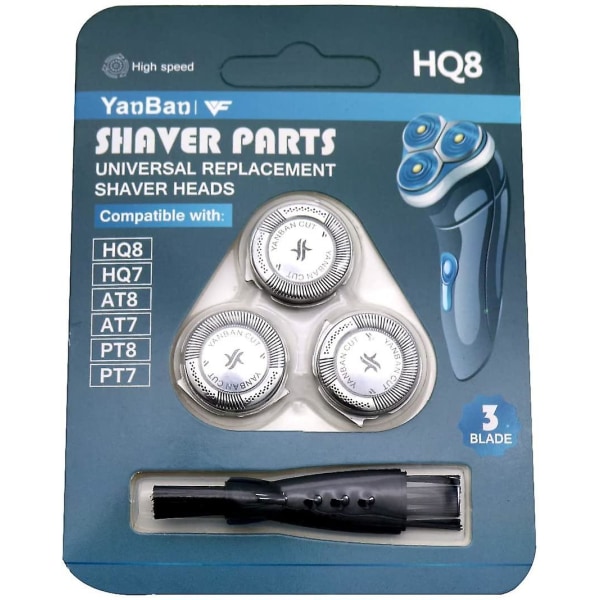 Reservedeler til Philips HQ8 barberhoder, barberhoder til Philips Aquatouch, reserveblad som er kompatible med AT890 PT870 HQ7320 HQ7380 HQ7760 HQ8