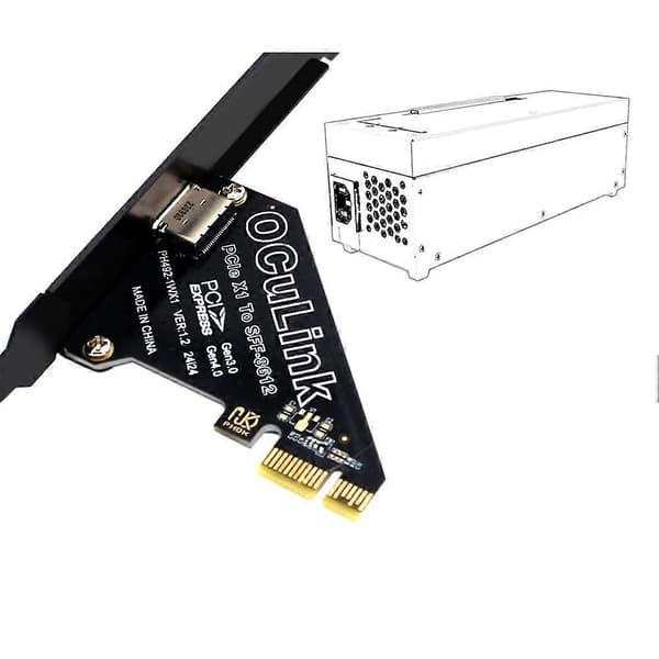 PCIe 4.0 X1 til Oculink SFF8611/8612 udvidelseskort til SFF-8639 U.2 SSD til eksternt grafikkort til Win/Linux Black