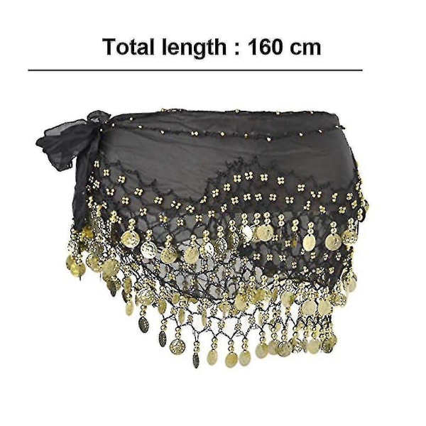 Hip Scarf för Magdans, Damernas Magdans Scarf med Myntkjol