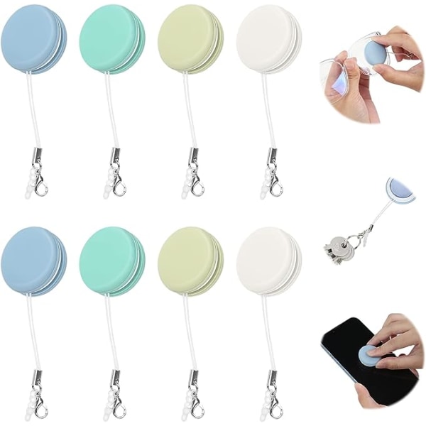 8 kpl Macaron-puhelimen näytönpuhdistus, Macaron-puhelimen näytönpyyhe, Puhelimen näytönpuhdistustyökalu, Kannettava puhelimen näytönpyyhe Riippuva avaimenperä