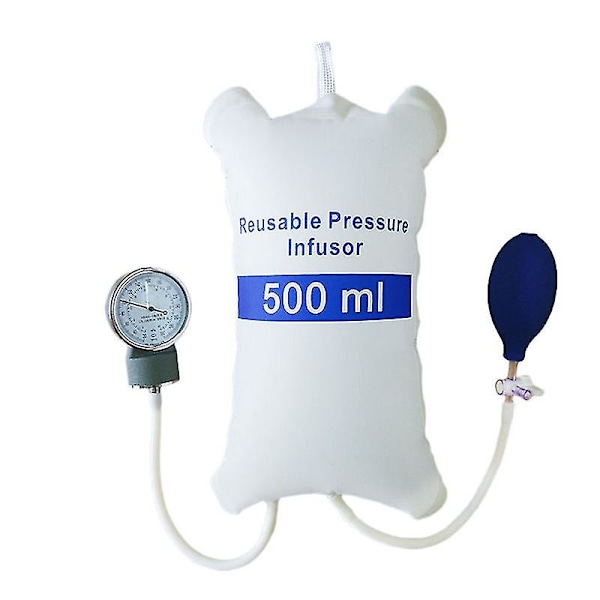 Medicinsk infusionspumpe trykpose 500ml med måler og håndpumpe bold genanvendelig tryk infusionspose