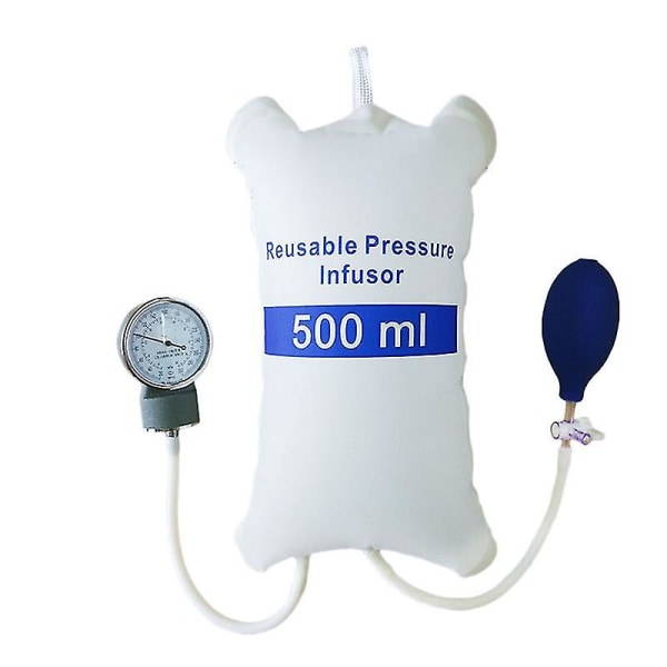 Medisinsk infusjonspumpe trykkpose 500 ml med måler og håndpumpeball Gjenbrukbar trykkinfusjonspose