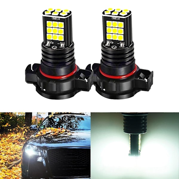 Yhteensopiva 2 kpl sumuvalopolttimo Psx24w H16 Pwy24w Psy24w S19w Led-polttimot 3030 24smd