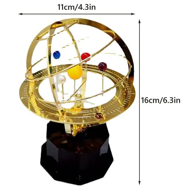 Model af Solsystemet 3D Metal Retro Kontor Bord Ornament, Håndlavet Solsystem Model til Teac