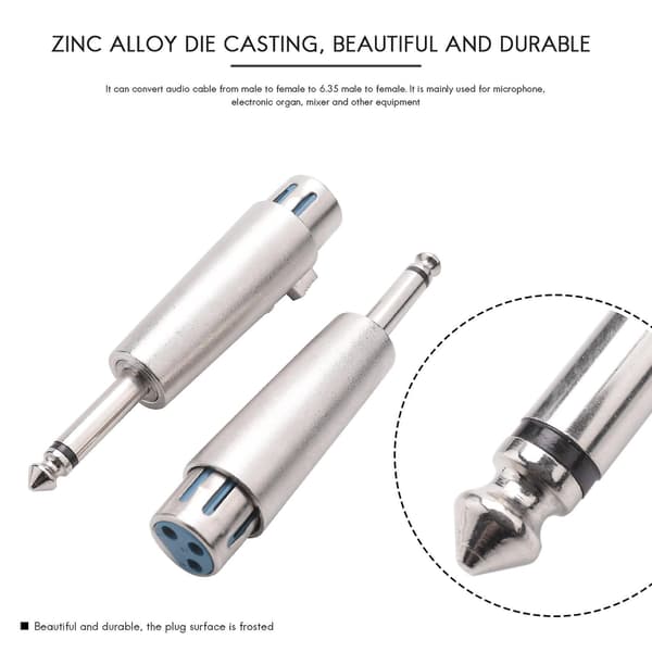 (2 stk) XLR til Fe 6.m Stik Mikrofonkabel Adapter