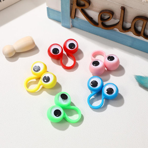 50 st badleksaker Googly Eye Fingerdockor Googly Eye Ringar Ögonbollar Ring Leksak Dockögon Ögon Fingerdockor
