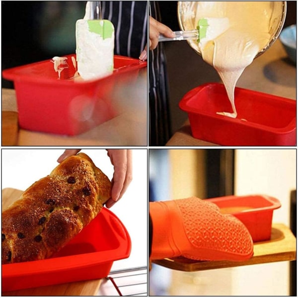 2 stk. - Bakeware i silikon for brød og brødformer, rektangulær, non-stick brødform/silikonform, DIY/bakverk, kakeform/brødformer/di