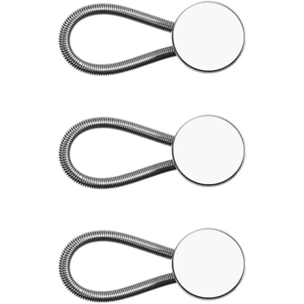 Kravleudvidelser til knapper, 3 stk. Elastiske metal knapper til kraveudvidelse til skjorte, kjole, frakke (3 hvide)