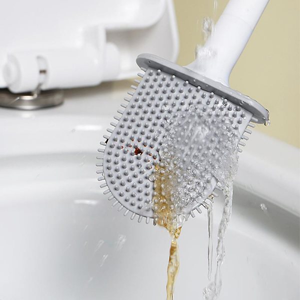 Åndbar toiletbørste lækagesikker bælte base silikone toiletbørste vægmonteret toiletbørste