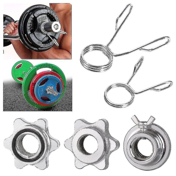 Sport Barbell Bar Clips Vikt Spin Lock Skruv Hantel Spinlock Krage Stål