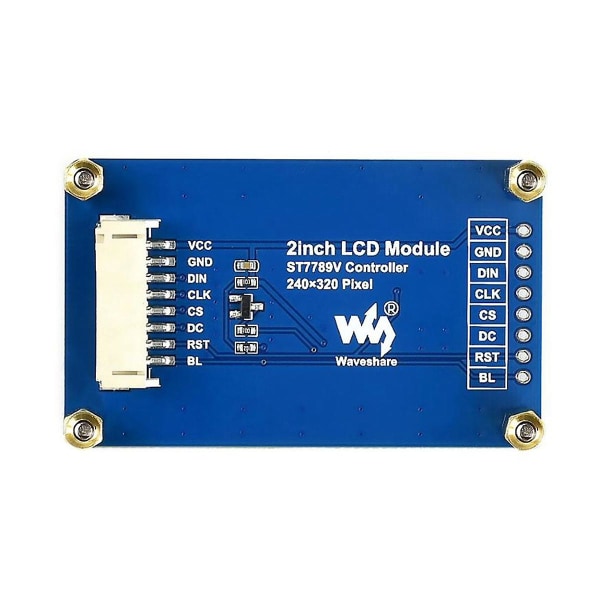 Waveshare 2Inch IPS LCD-skærm til Raspberry Pi Pico, 65K RGB-farver, 320x240 pixels, SPI-interface integreret ST7789VW-driver