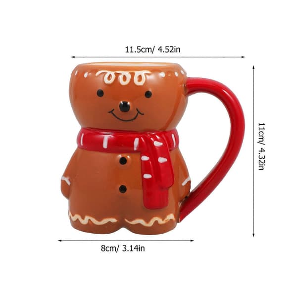 Keramisk pepparkakskaffekopp för mjölk Ljusbrun julmugg