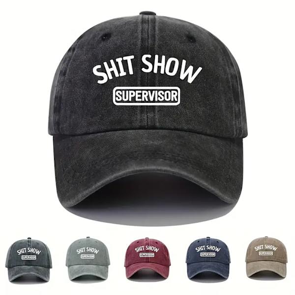 Unisex Hip Hop Baseball Cap Brev Print Vasket Distressed Dad Hat Ensfarvet Justerbar Casual Sports Hatte til Kvinder Mænd