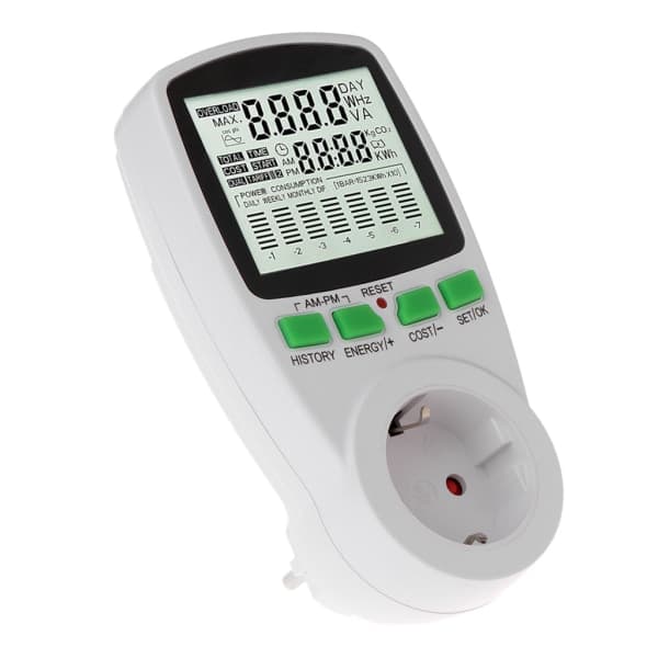 Bærbar EU strømmeter wattmeter for hjemmet