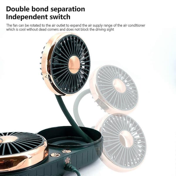 Dobbeltendet slange lille ventilator USB bilventilator Bilkøleventilator Mini lille ventilator Hjem lille ventilator