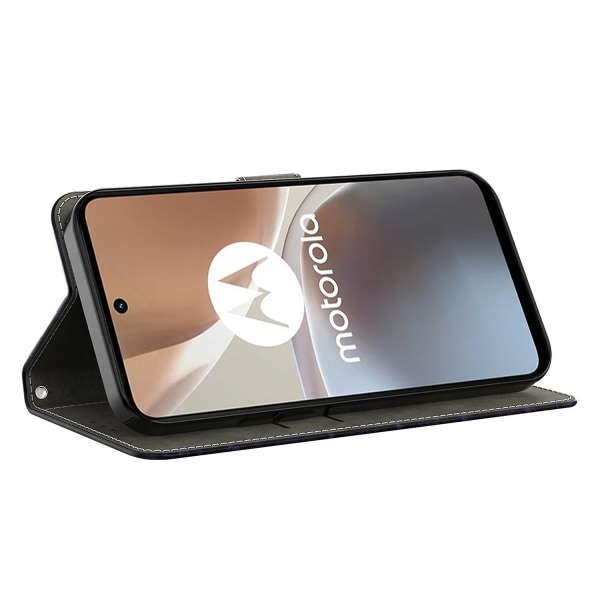 Flipfodral i PU-läder med stativ för Motorola Moto G73 5G, 3D-mönstertryck, plånboksfodral
