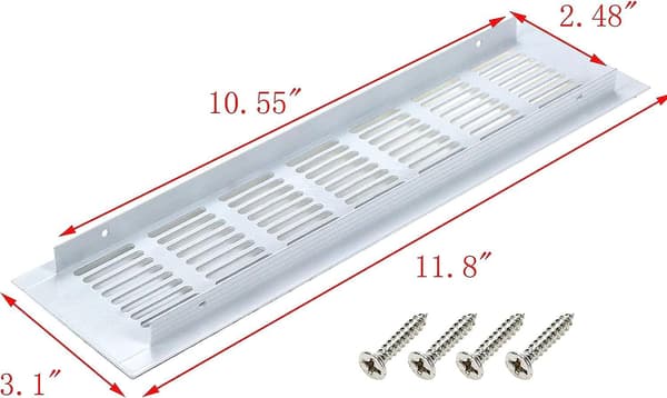 12 X 3 Tommer / 300 X 80 Mm Rektangulær Form Mesh Luftventil Til Skab Sko Skab Hardware Tilbehør Ventilation Dæksel, Med Montering