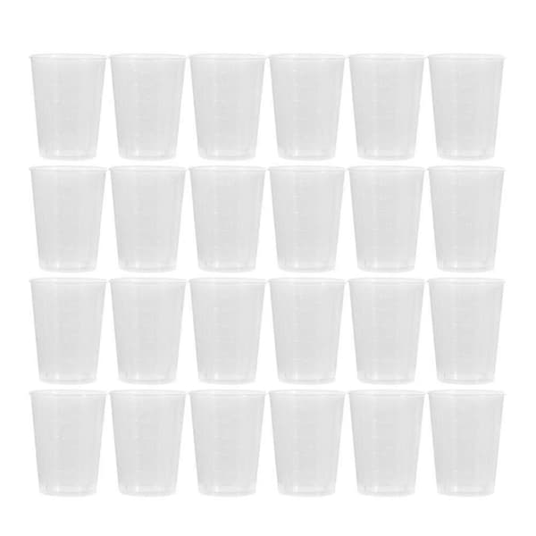100 st 50 ml Mätkoppar Praktiska Transparenta Plastmätkoppar