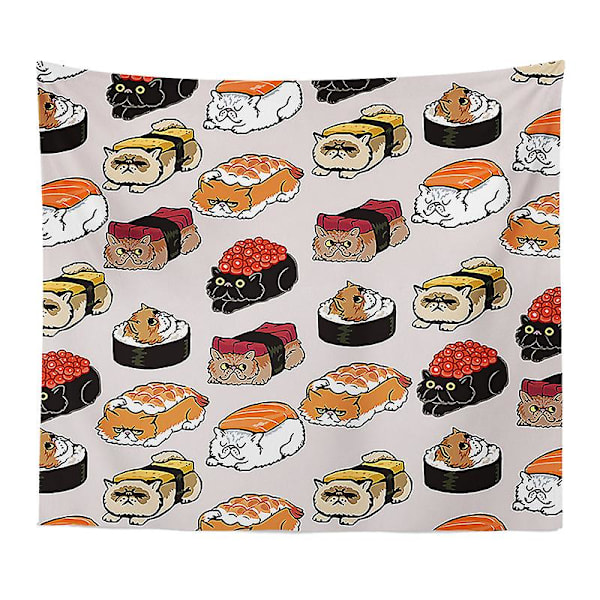 Katt Sushi Tryck Gobelänger För Dekoration 200*150cm