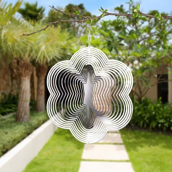 Vindspinnare för trädgård och trädgård - Hängande vindsnurra utomhusmetall - 3D-reflekterande vindsnurror i rostfritt stål Rainbow - Kinetic Sculptures Art
