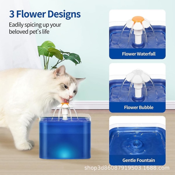 Grå Kattvattenfontän, Ultraljudsvattenfontän, Kattvattenfontän Med LED-Ljus