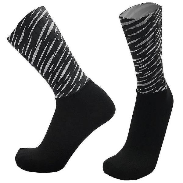 Sockor för män och kvinnor Aero Socks Silikon Anti-halk Andningsbara Bärbara Sockor för Cykling Löpning Bergsklättring Svart