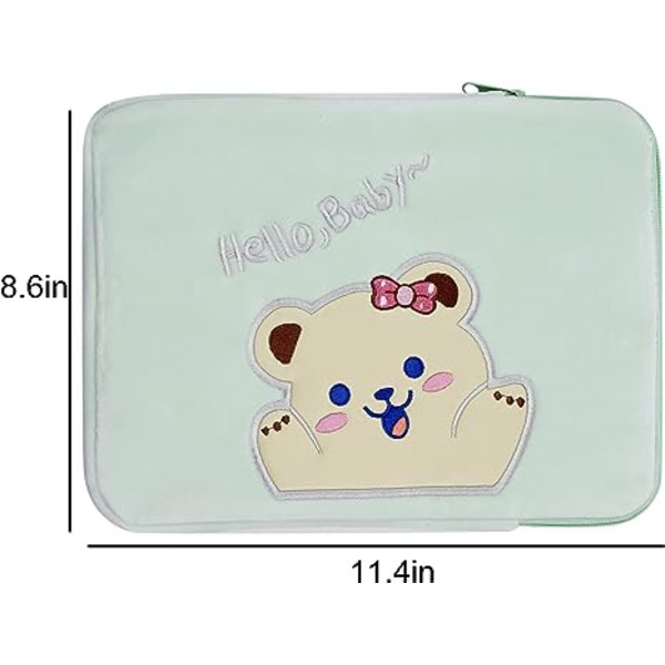 9-11 tommer plysj søde bjørn laptop sleeve taske iPad beskyttende etui tablet cover notebook opbevaringspose til kvinder piger