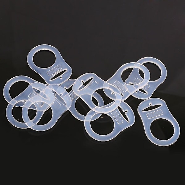 10 stk. Knap Silikon Ring Sutteholder Mannequin Adapter Transparent