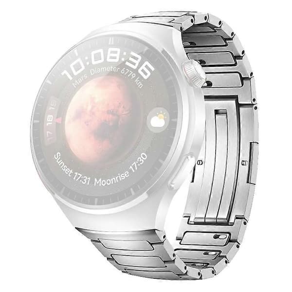 Til Huawei Watch 4 Pro Titaniumlegering Urrem Aftagelig Led Håndledsrem - Sølv Silver