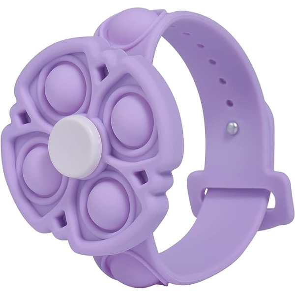 Pop Spinner-klokke, Push Bubble Fidget-armbåndleker, Ravel Stress Relief Fidget-armbånd for barn og voksne Angstlindring (lilla) (lilla)