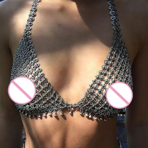 Kvinder Body Chain Trend Metal Halskæde Sexet udhuling BH Chain Body Chain