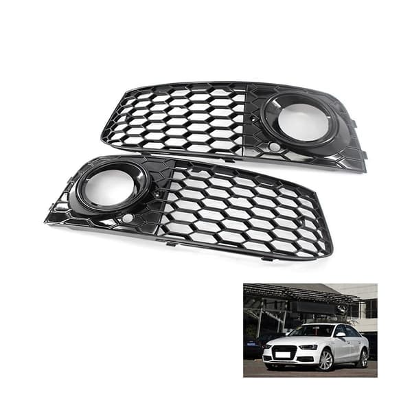 Honeycomb Mesh Tåkelys Deksel Trim Ramme Tåkelys Grill For A4 B8 Rs4 2009-2012 Blank Svart 8kd807682