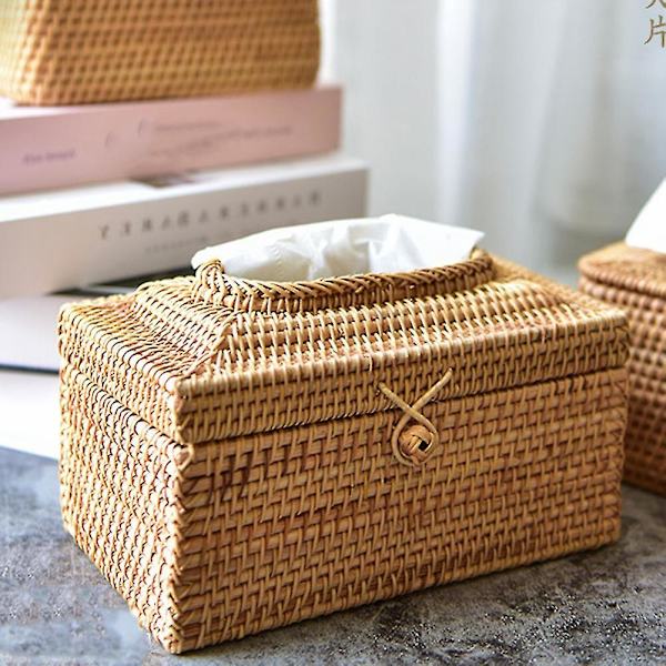 Rattan-kudoslaatikko Käsintehty Pöytä Kudostyyppi Rattan-kudoslaatikko Kylpyhuoneeseen, Kotiin, Hotelliin Ja Toimistoon, b
