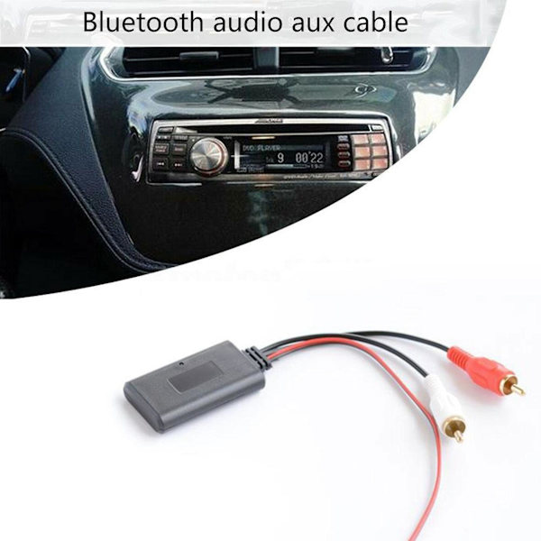 2 stk Bil Trådløs Bluetooth-modul Musikkadapter RCA Aux Lydkabel Universal 2rca Grensesnitt Bluetooth-adapter 5-12v