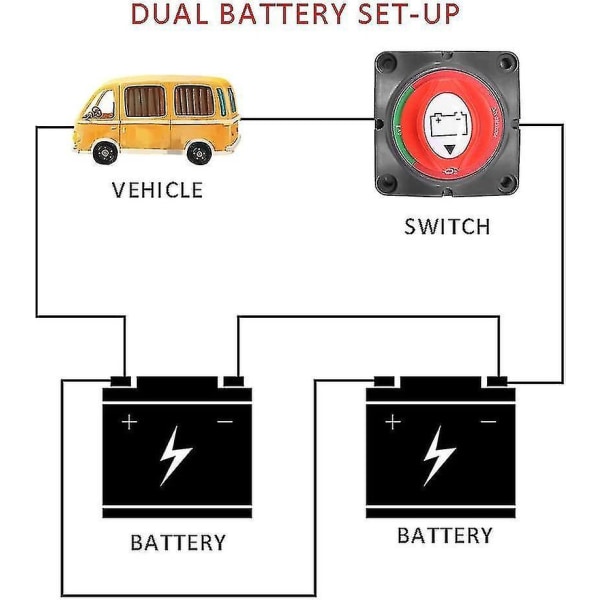 Bilbåt på batteribryter, universell 12v/24v 300a batteriisolasjonsbryter båtmester vanntett Cu