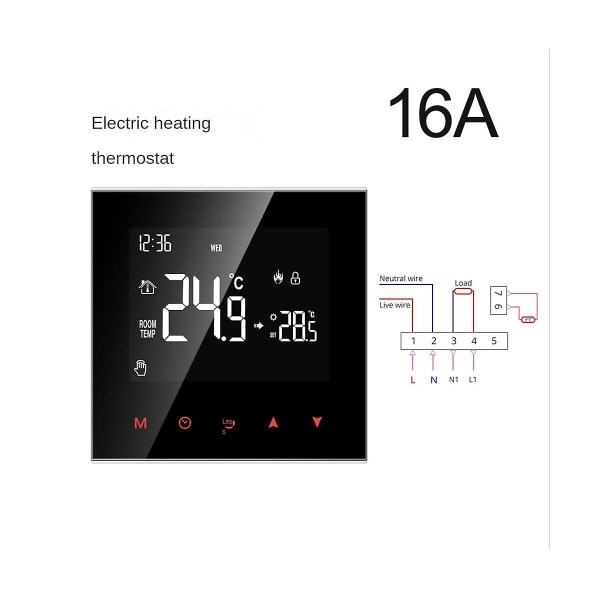 Wifi Smart Termostat Lcd Touch Screen Nwt100-16a Elektrisk Varme Intelligent Termostat