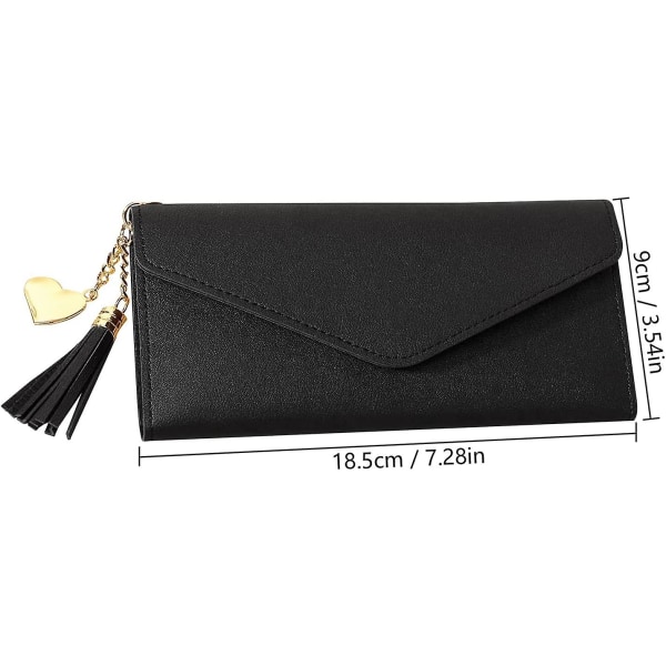 Women's Wallets, Card Holders & Money Bags Women's Wallet With Multiple Card Slots, Slim Folding Clutch (black)