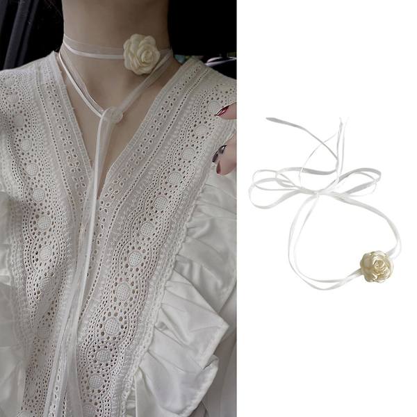 Blomster Choker Halsband Goth Choker Spets Blomster Krage Band Choker Ros Choker