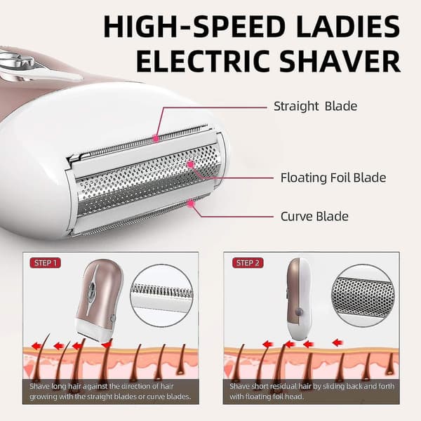 Epilator til kvinder, Electribrite trådløs epilator til kvinder til langvarig hårfjerning